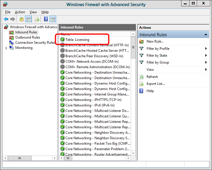 要允许使用固定tcp Ip 端口进行通信 请执行以下操作 Windows 7 8 8 1 10 和windows Server 2012 Tekla User Assistance