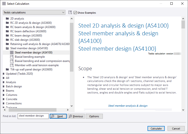Using Tedds (Australian design example) | Tekla User Assistance