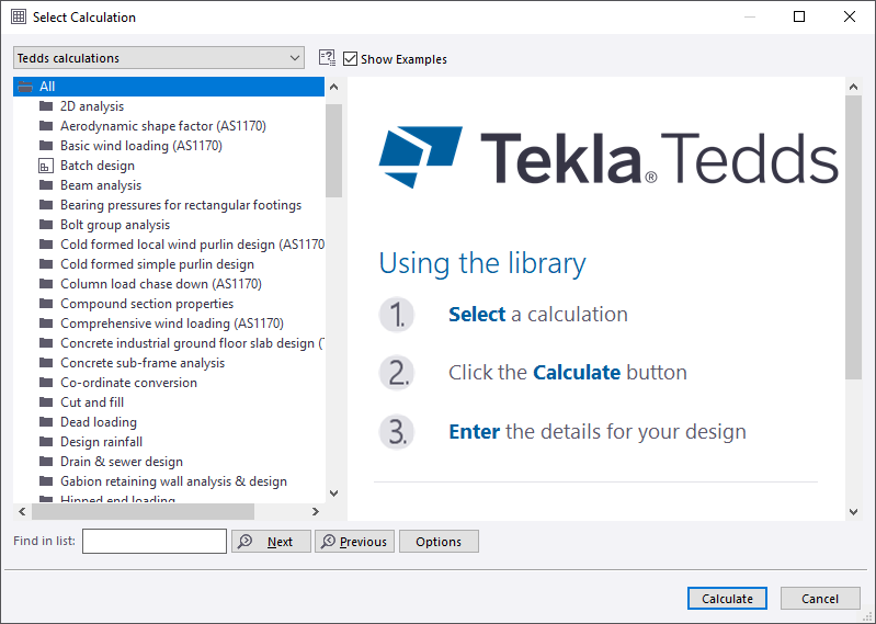 Using Tedds (Australian design example) | Trimble User Assistance