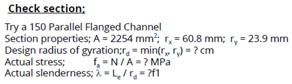 Writing Tedds calculations - stage 2 (Australian design example ...